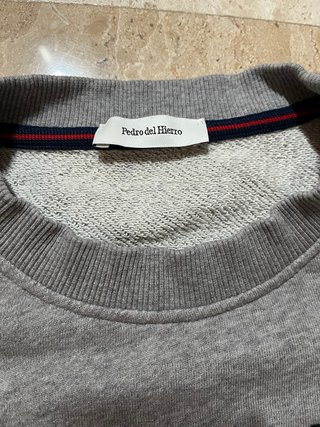 Pedro del Hierro Sudadera Gris Logo Bordado Size L