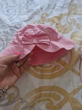 2 gorros Sfera de bebé rosa con lazo