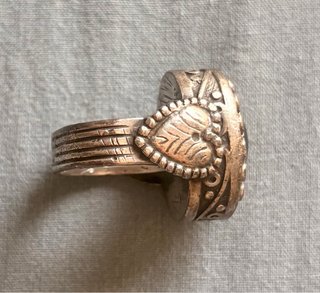 Anillo Plata Corazón Piedra Roja Plata de Palo