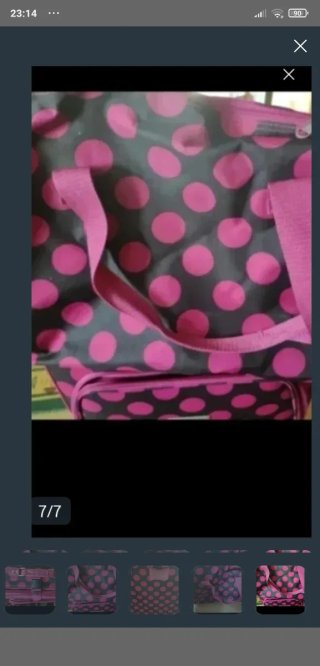 Maleta y bolsa de mano lunares