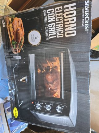 Horno Eléctrico Mini Grill y Pincho Giratorio
