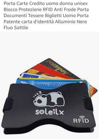 Portacarte di credito Soleilx con protezione RFID
