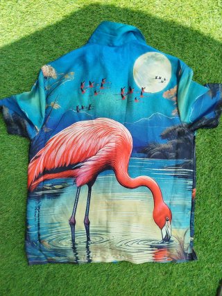 Camisa estampada Flamencos Azul y Rosa