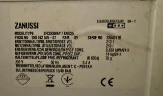 Arcón Congelador Zanussi 210L