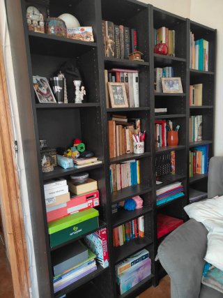 Librería negra y marrón