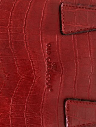 Bolso vintage piel efecto cocodrilo rojo
