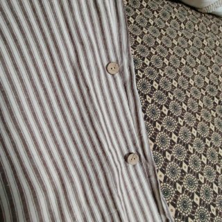 Pantalones anchos rayas beige/marrón