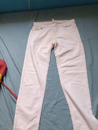 2 Pantalones color burdeos talla s
