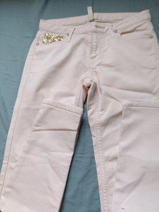 2 Pantalones color burdeos talla s
