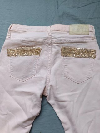 2 Pantalones color burdeos talla s