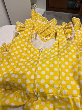 Traje Flamenca Niña Amarillo Lunares