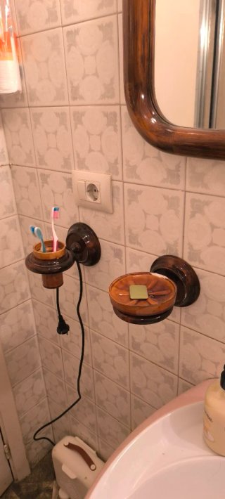 Accesorios baño madera y cristal