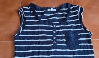 Camiseta Rayas Azul y Blanco. Talla M