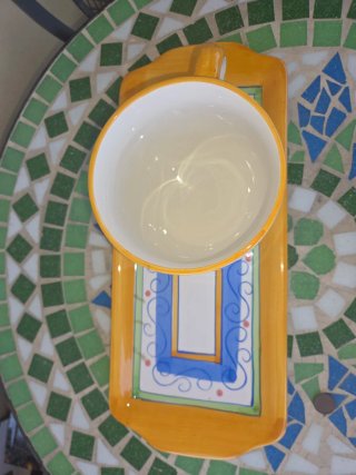 Set Tazza Grande con Vassoio Ceramica