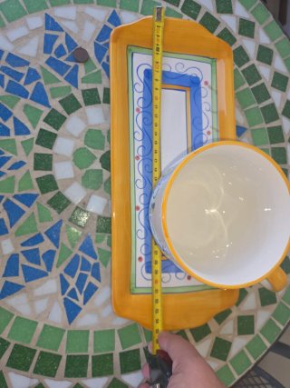 Set Tazza Grande con Vassoio Ceramica