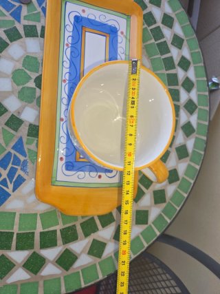 Set Tazza Grande con Vassoio Ceramica