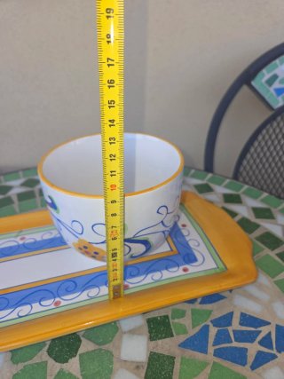 Set Tazza Grande con Vassoio Ceramica