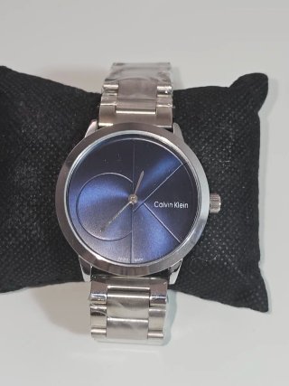 Reloj Calvin Klein, esfera azul, brazalete acero