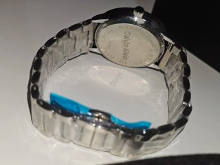 Reloj Calvin Klein, esfera azul, brazalete acero
