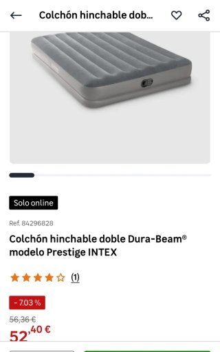 Colchón Hinchable Doble Intex 152x203x30cm