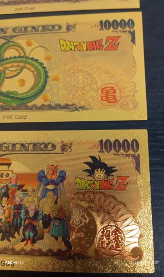 Billetes Dragón Ball Dorados 10000