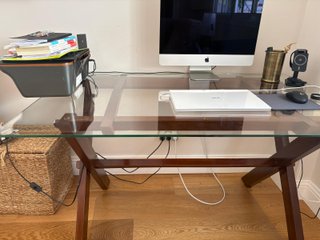 Mesa de madera y cristal banak