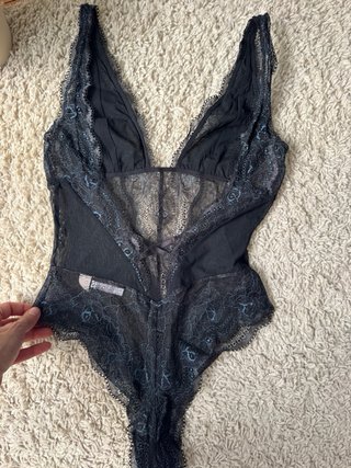 Body de encaje negro semitransparente- de USA