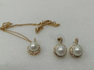 Conjunto de bisutería perlas Mallorca y circonitas