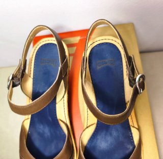Camper Cuñas Piel Marrón Talla 38