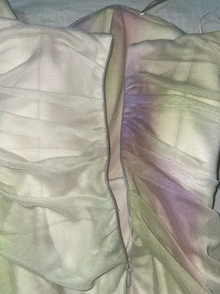 Abito lungo sfumato verde e viola