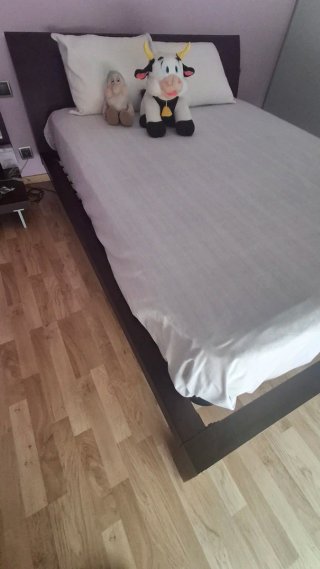Cama 150x90 Madera y Tela