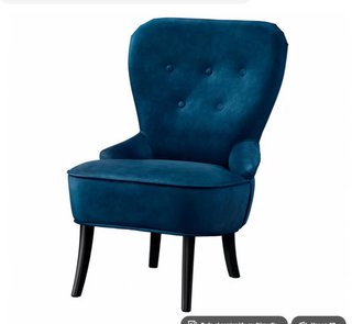 Butaca Terciopelo Azul Ikea Nueva