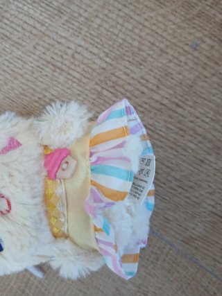 2 muñecos peluche rosa y blanco