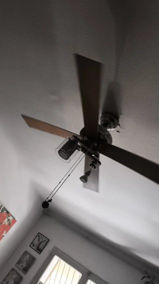 Ventilador de techo plata y transparente