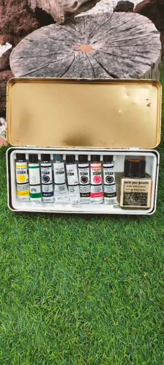 Kit Pinturas Titan Gouache, Barniz,artes plásticas
