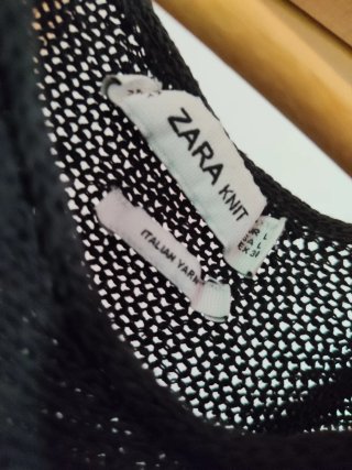 Zara punto jersey Calado Negro Talla L (es como M)