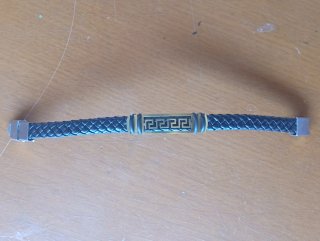 Pulsera trenzada cuero y metal