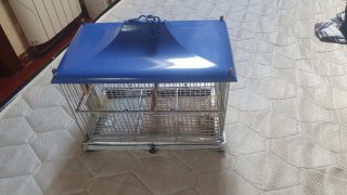 Jaula para pájaros de aluminio azul