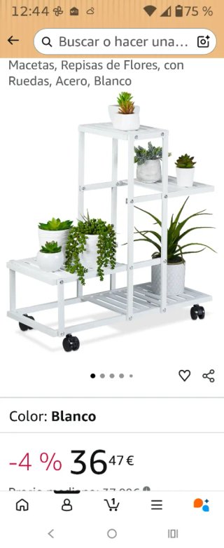 Estantería metálica con ruedas