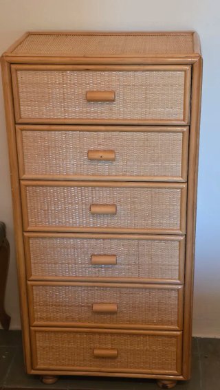 Dormitorio completo de mimbre