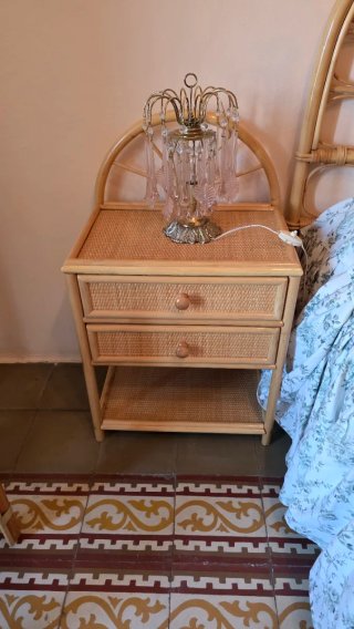 Dormitorio completo de mimbre