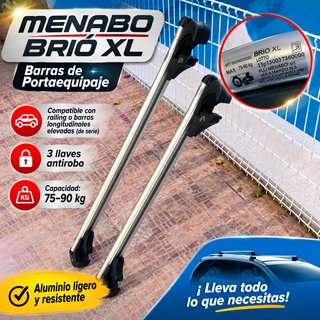 Barras techo Menabo Brio XL aluminio 131 cm