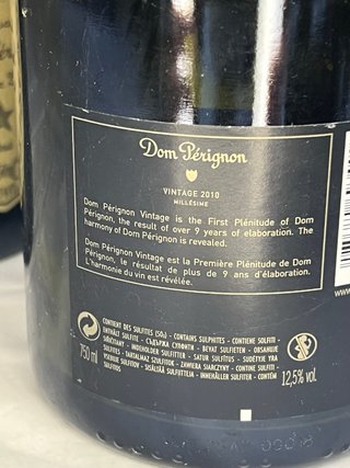6 Bottiglie Vuote Dom Pérignon 2010 + Scatola