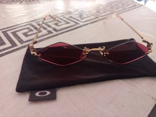Gafas Gucci Doradas Rojas