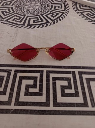 Gafas Gucci Doradas Rojas