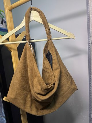 Borsa marrone in camoscio