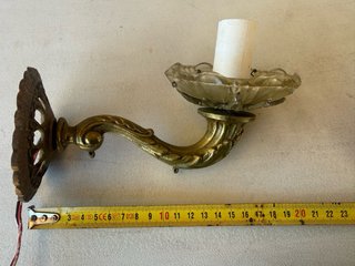 Juego de apliques de pared bronce y cristal