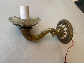 Juego de apliques de pared bronce y cristal
