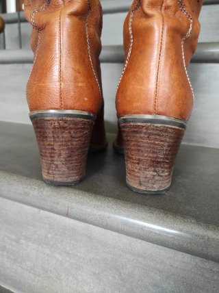 Stivali texani vintage Janet & Janet color cognac