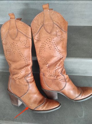 Stivali texani vintage Janet & Janet color cognac